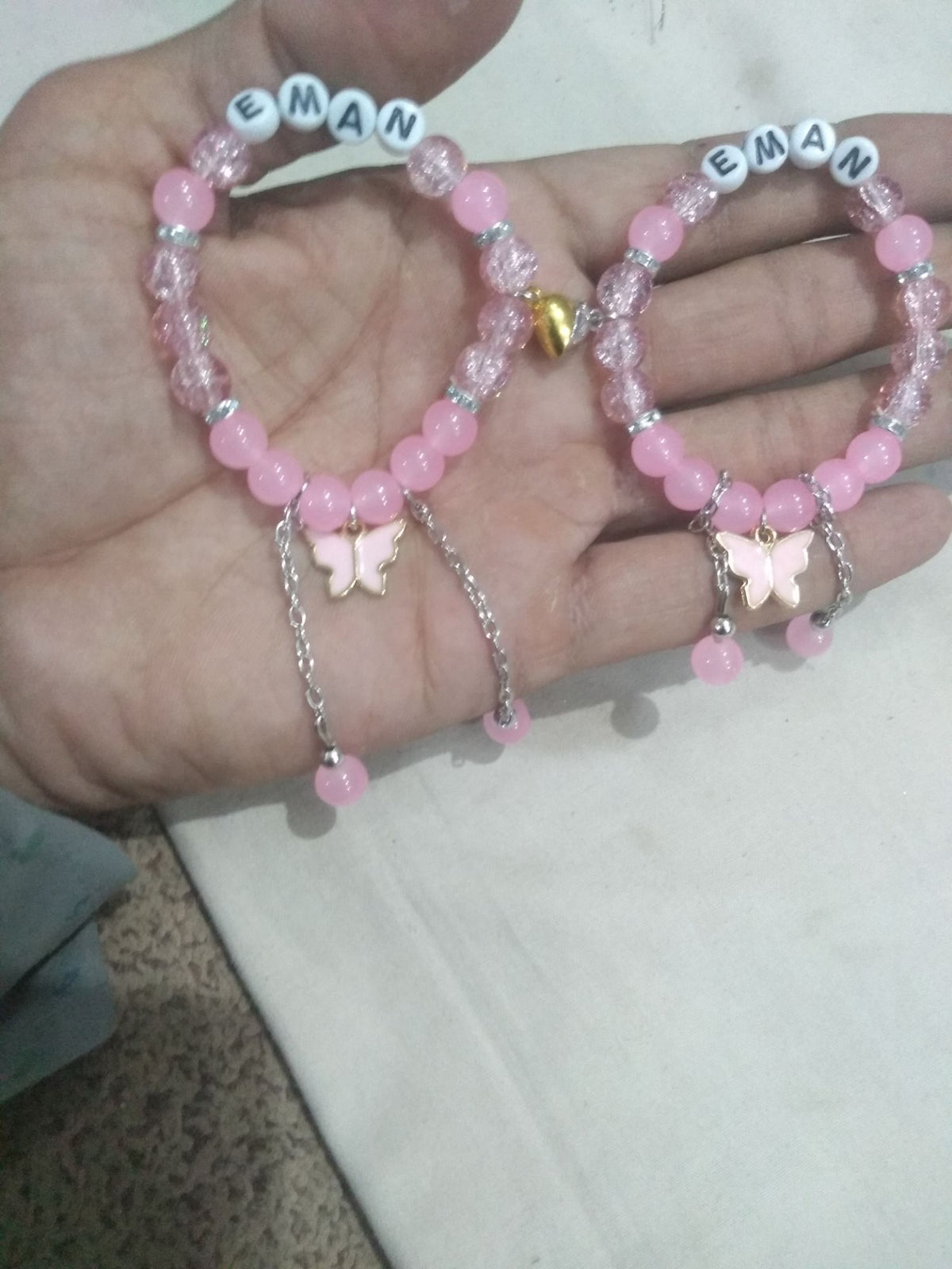 Personalized Name Beaded Bracelet for Girls – Butterfly Charm Friendship Bracelet | Custom Name Jewelry Gift