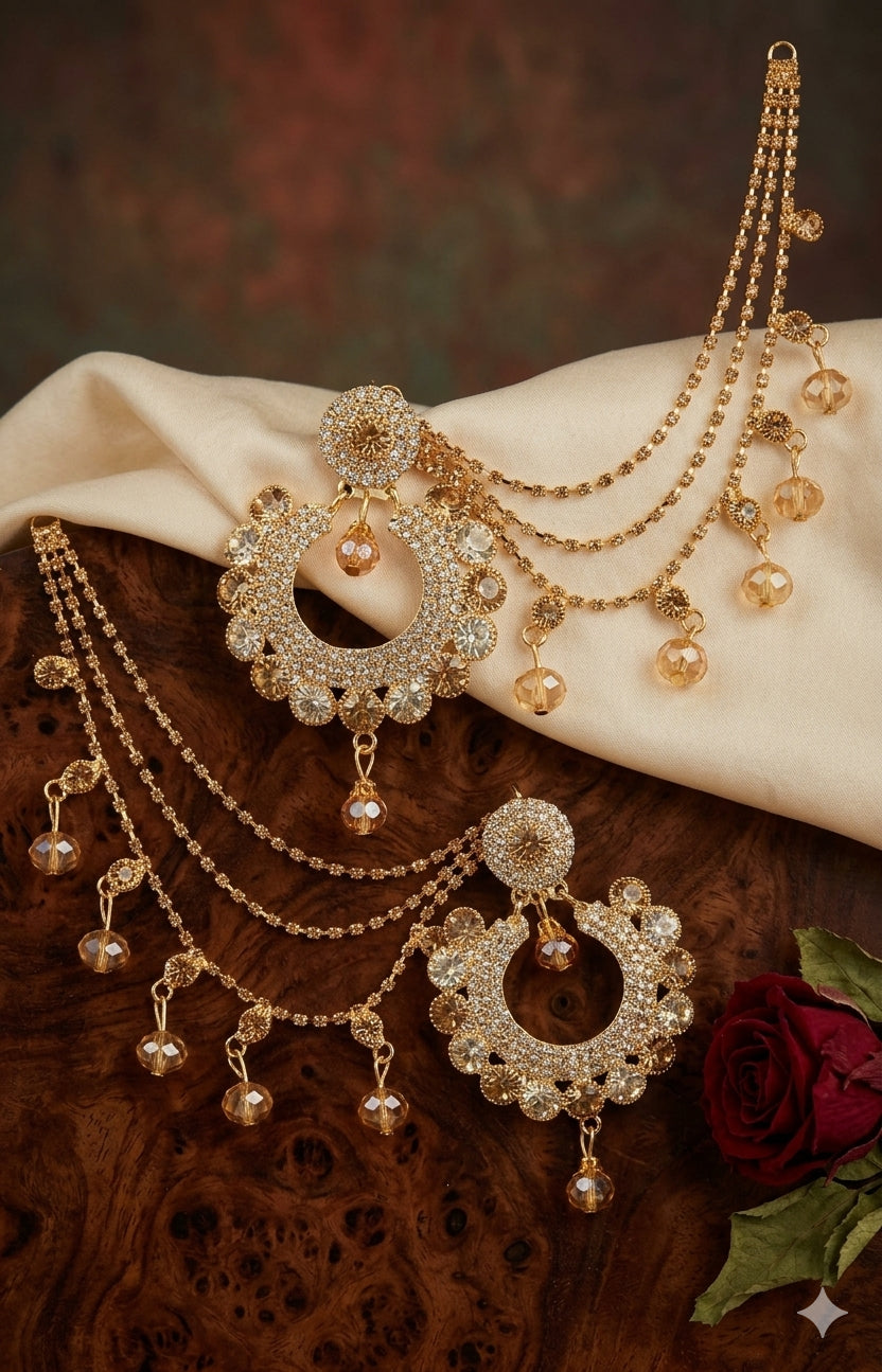 Jewellery Collection For beautyfull girls Ear Rings With Sahara Bahubali Jhumki long lasting polish with white Pearl7