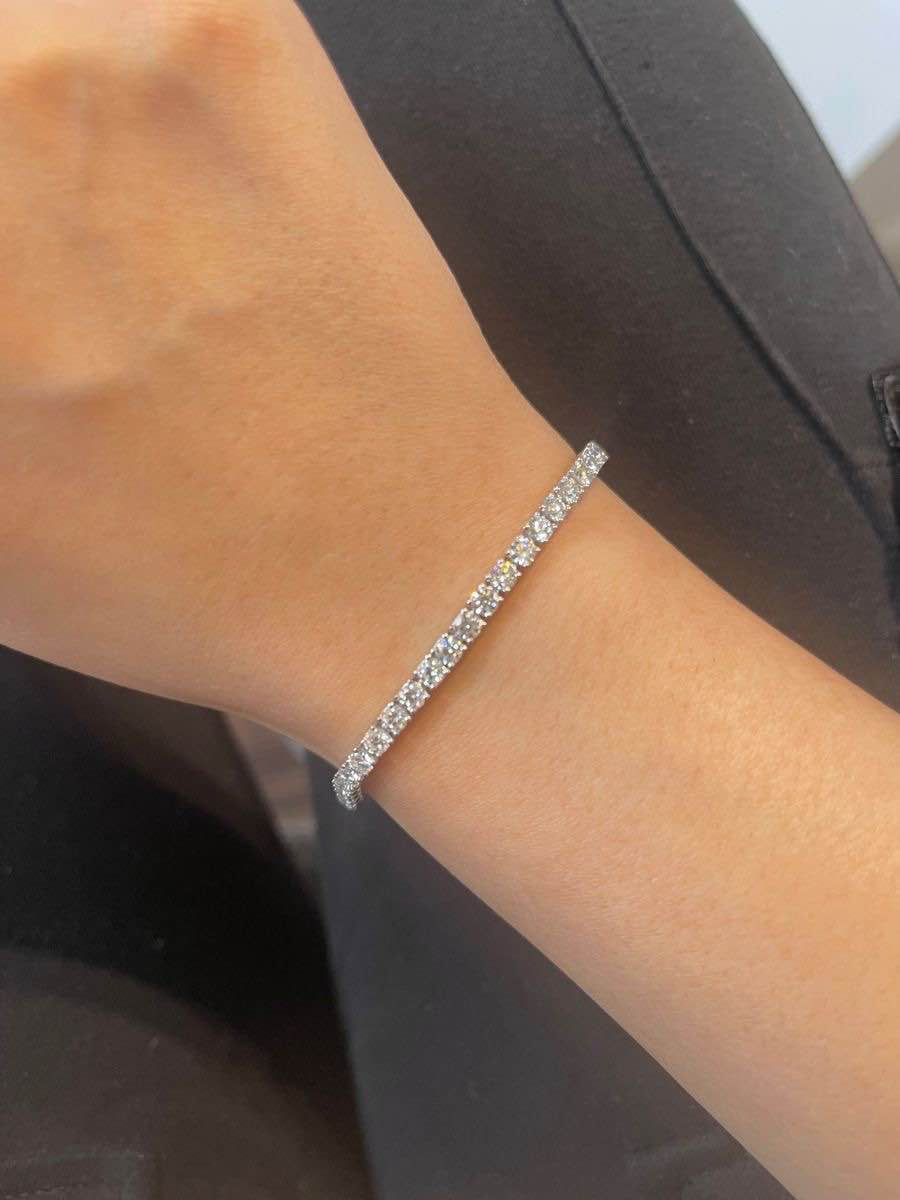Stainless Steel Crystal Tennis Bracelet for Women