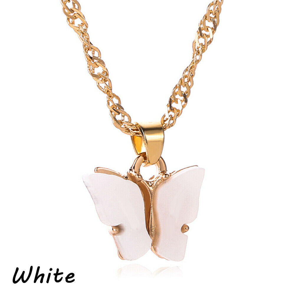 Butterfly Pendant Necklace for Girls & Women – Korean-Style Gold & Silver Long Chain Jewellery