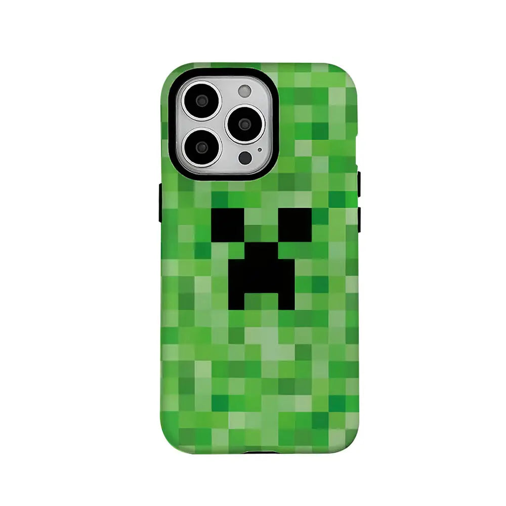 Green Creeper Pixel Phone Case for iPhone 16 Pro