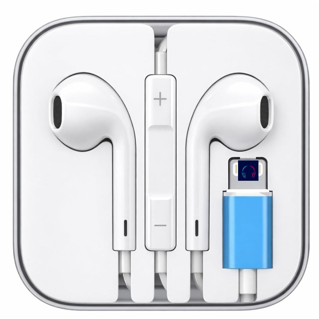 Wired Handsfree Earphones with Lightning Connector – Pop-Up Window Earbuds for iPhone 7 to 14 & Compatible Phones