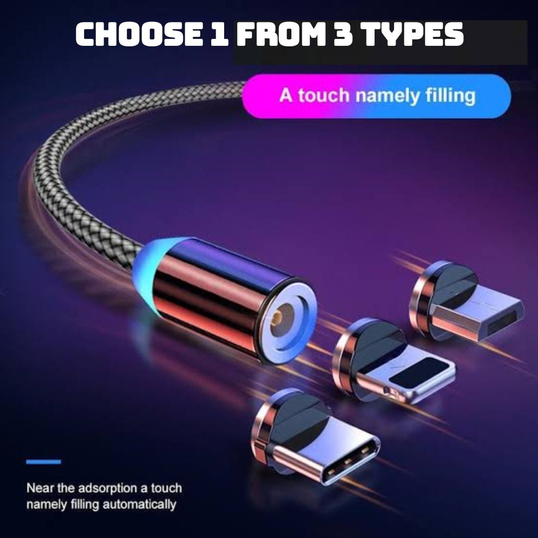 Magnetic Charging Cable for Mobile Phones – Fast Charging & Data Sync Cable with 3 Connector Options