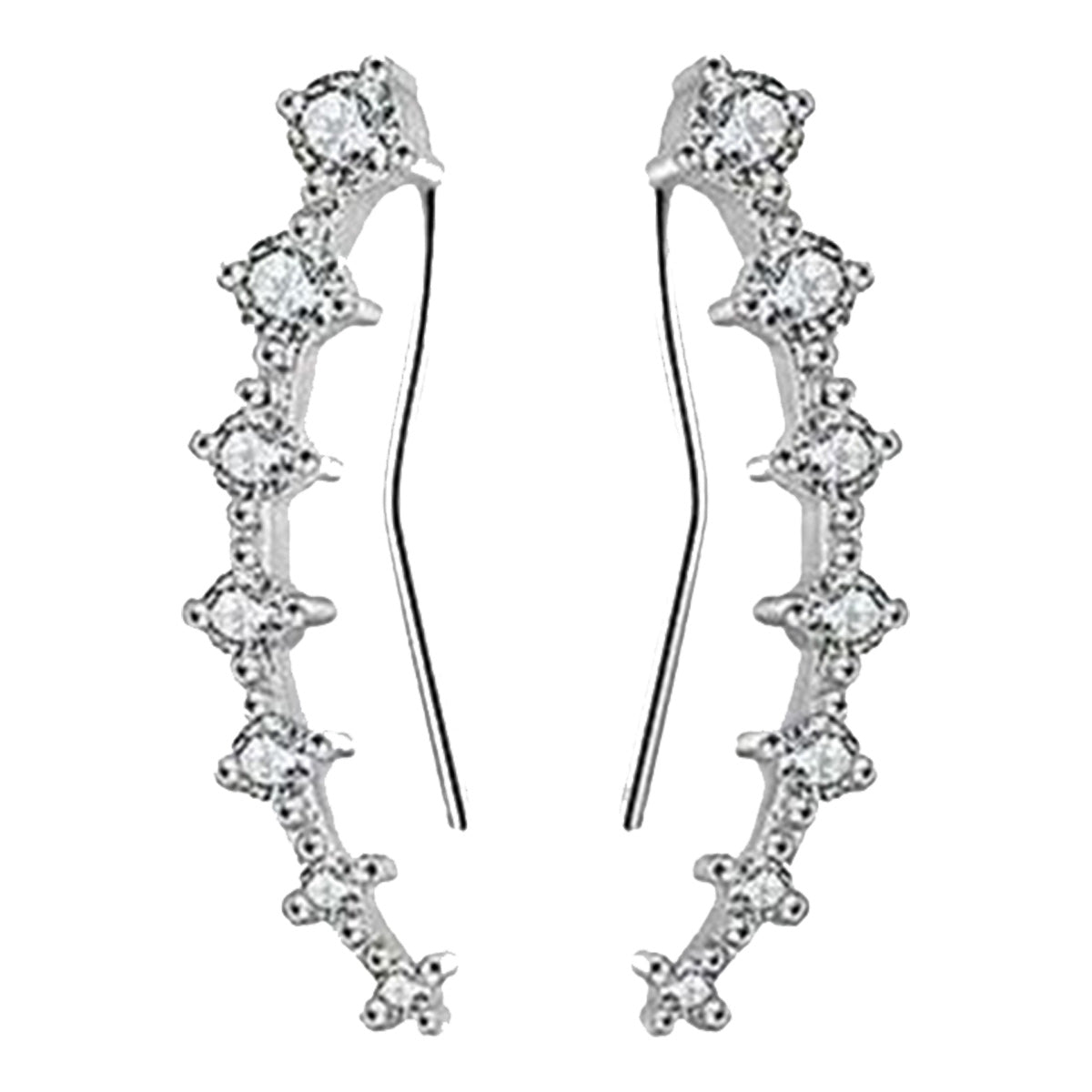 7 Crystal Stud Earrings for Girls | Sparkling Row Stud Earrings Set | Cute Mini Studs Pair