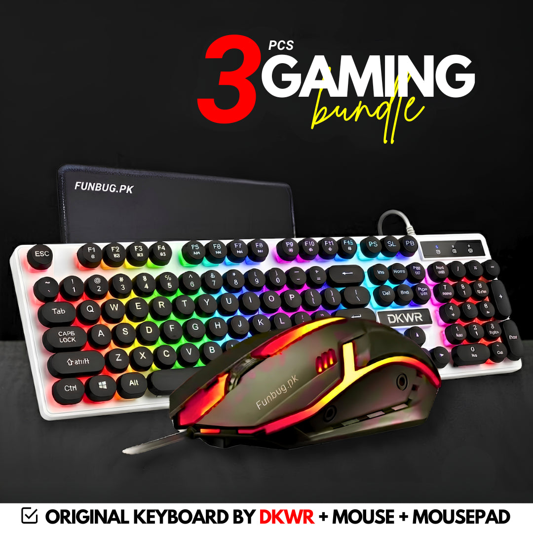 RGB Gaming Keyboard & Mouse Combo – 112-Key Wired Gaming Set with Mouse Pad