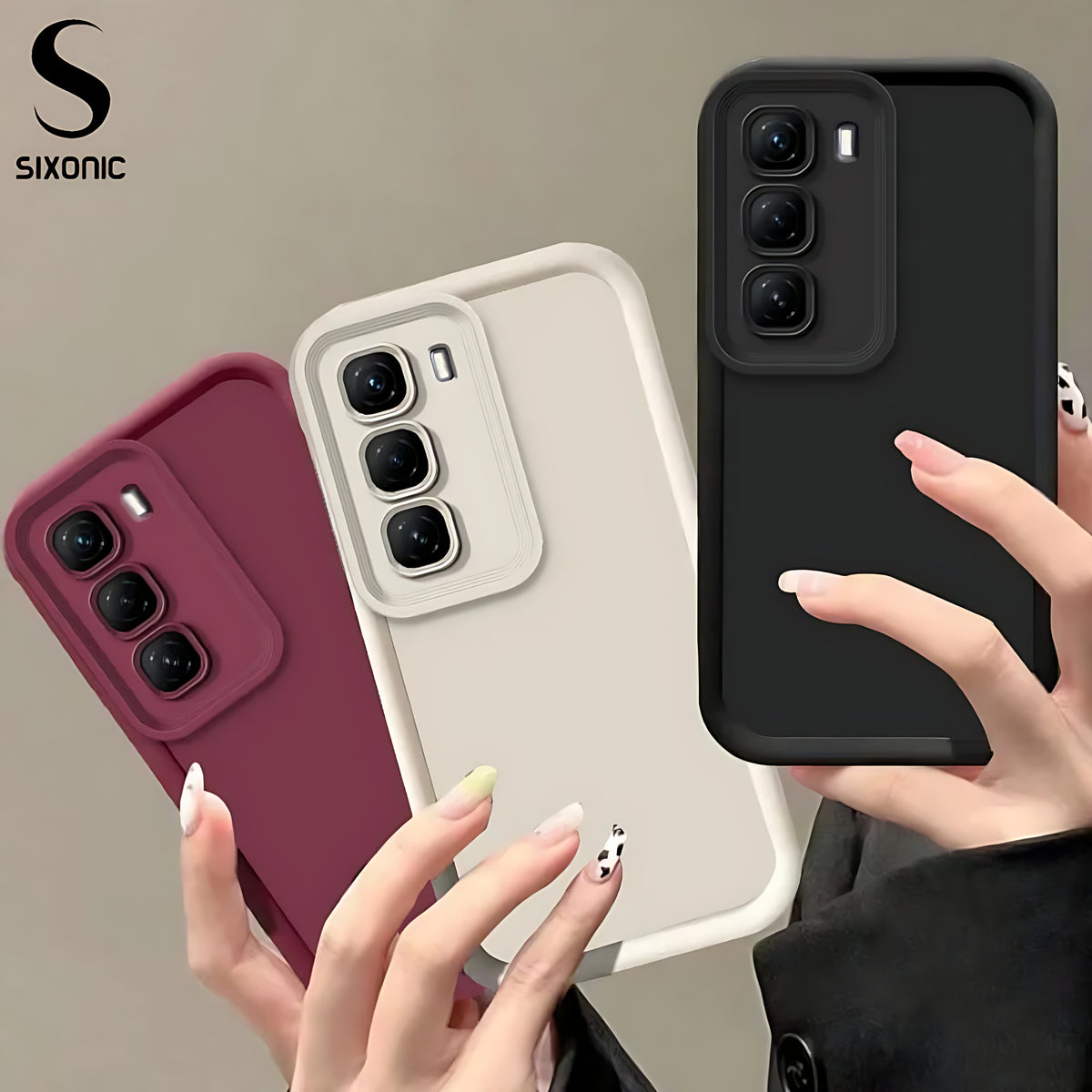 Sixonic Candy Silicone Case for Infinix Hot 60 Series – Shockproof Soft TPU Back Cover with Camera Lens Protection
