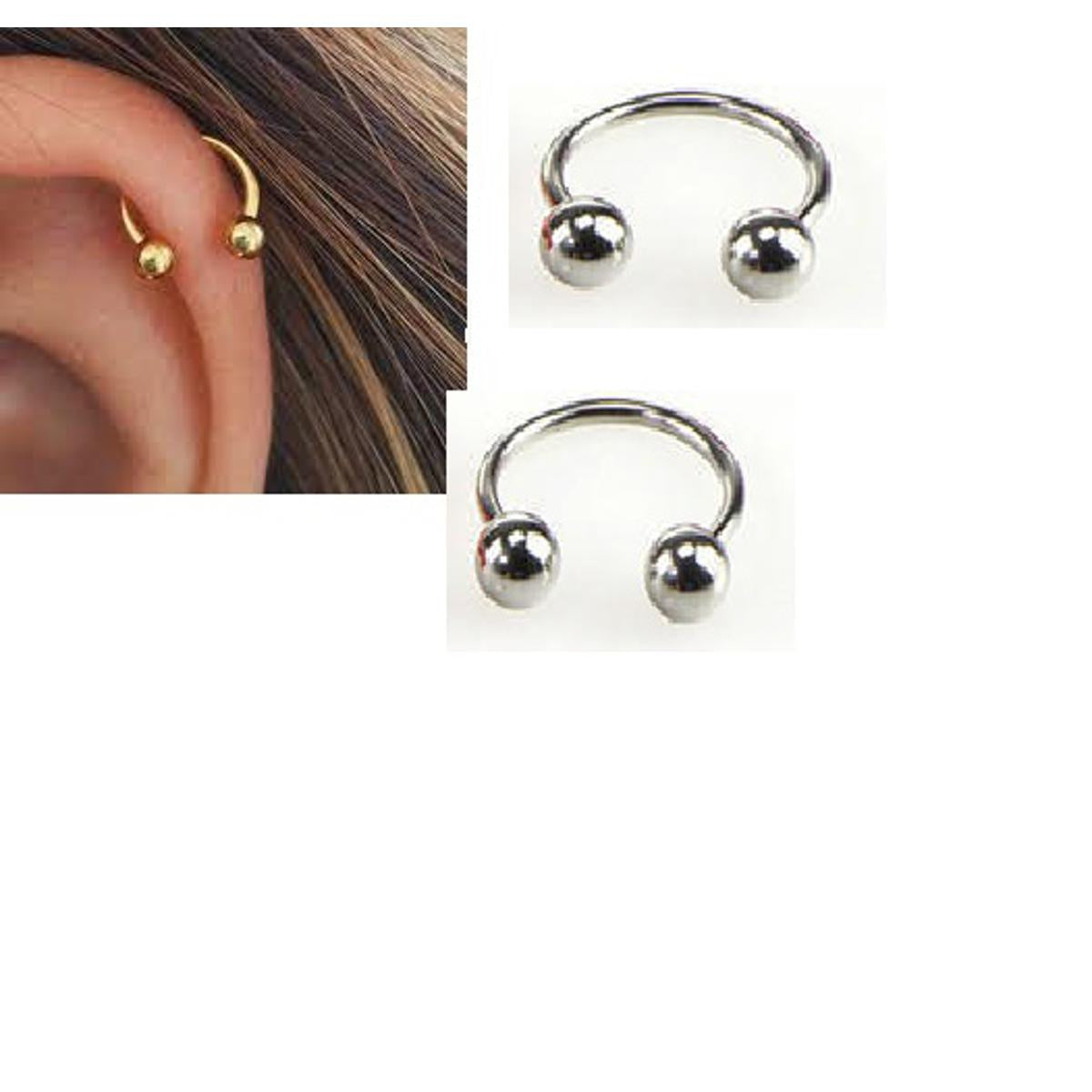 2-Piece 3mm Cartilage & Helix Stud Earrings – Minimal Ear Piercing Jewellery for Girls & Women