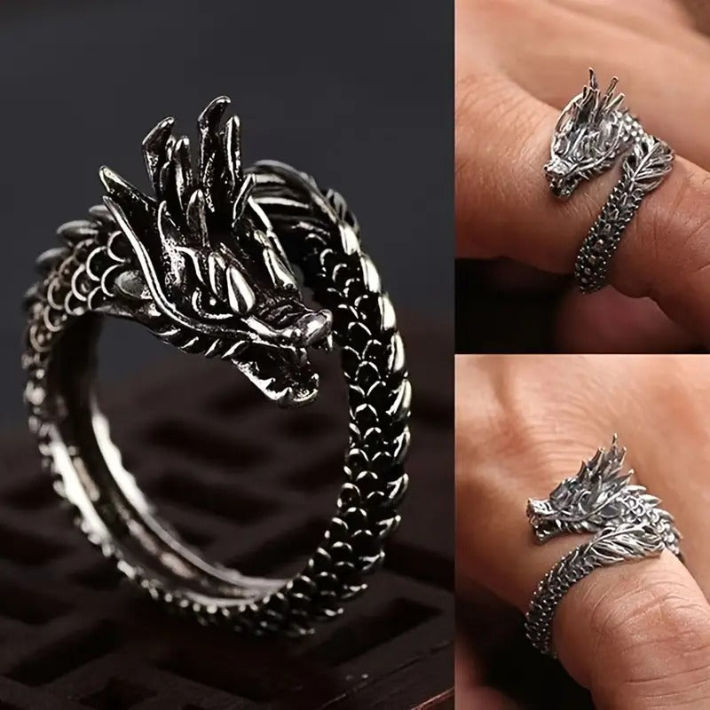 Elegant Dragon Design Alloy Ring for Men & Women – Unisex Fashion Statement Ring