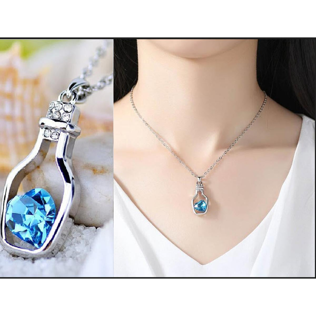 Crystal Heart Pendant Necklace for Women – Hollow Heart Fashion Jewelry