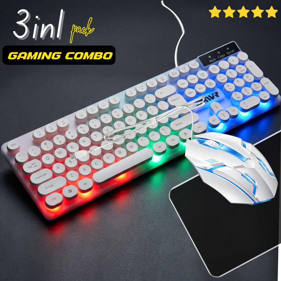Panorama 3-in-1 RGB Gaming Combo | Backlit Keyboard, Gaming Mouse & Mouse Pad | 104-Key Wired Keyboard Set for PC & Laptop