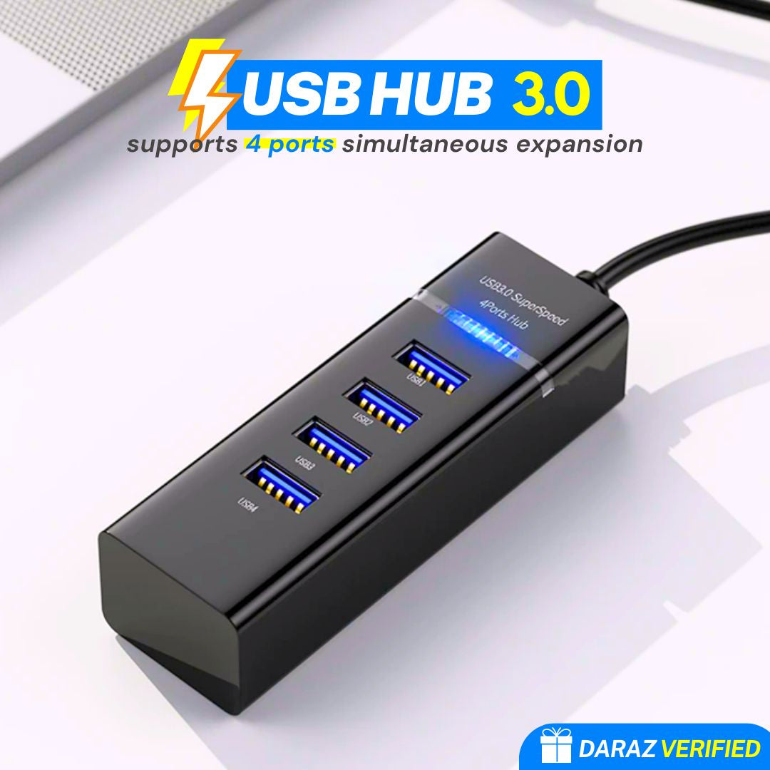 FunBug USB 3.0 Hub 4 Port & 7 Port | High-Speed Multi USB Splitter Adapter | USB Extension for PC, Laptop, Gaming, Keyboard & Mouse