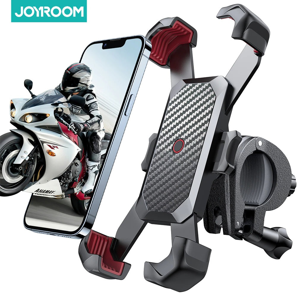 Bike Phone Holder Stand Mount Universal 360 Rotation, Adjustable Clamp, Compatible with Phones up to 8 cm, Black, Red, Fits Bicycles, Motorcycles, Strollers, Treadmills
