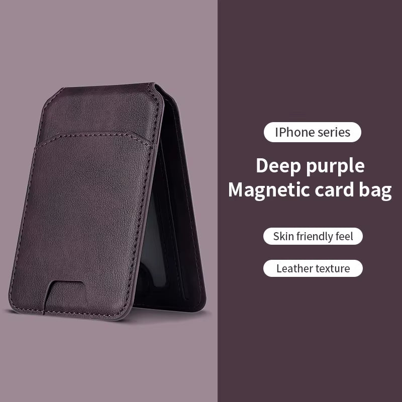 MagSafe Magnetic Card Holder Phone Case – PU Leather Wallet Cover with Stand & Credit Card Pocket