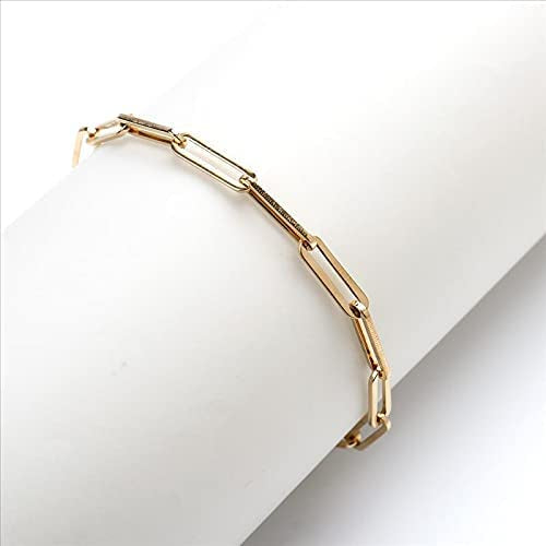 Stainless Steel Oval Chain Bracelet for Women – 4mm Gold & Silver Fashion Bracelet 19cm