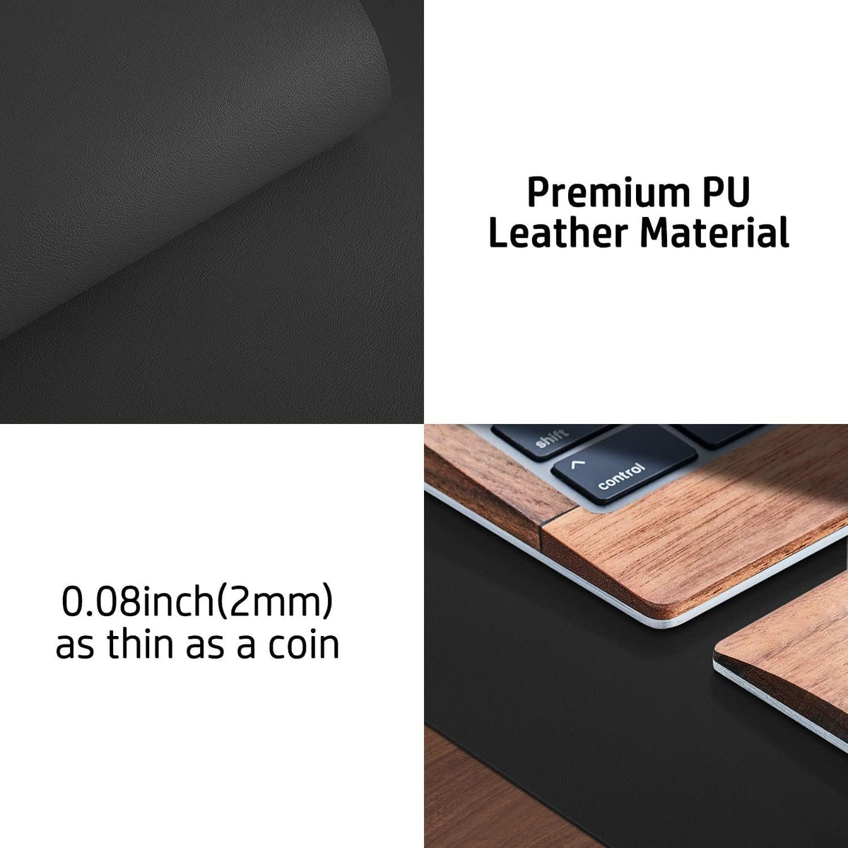 PU Leather Desk Mat Waterproof Office Table Pad for Laptop, Keyboard & Mouse