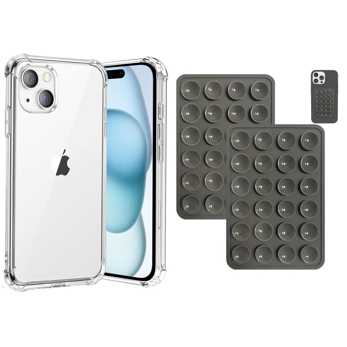 Premium Shockproof Jelly Case with Silicone Suction Pad & Phone Holder for iPhone 16 Pro Max, 16 Pro, 16, 15 Pro Max, 15 Pro, 15, 14 Pro Max, 14 Pro, 14, 13 Pro Max, 13 Pro, 13, 12 Pro Max, 12 Pro, 12, 11 Pro Max, 11 Pro, 11, XS Max, X/XS