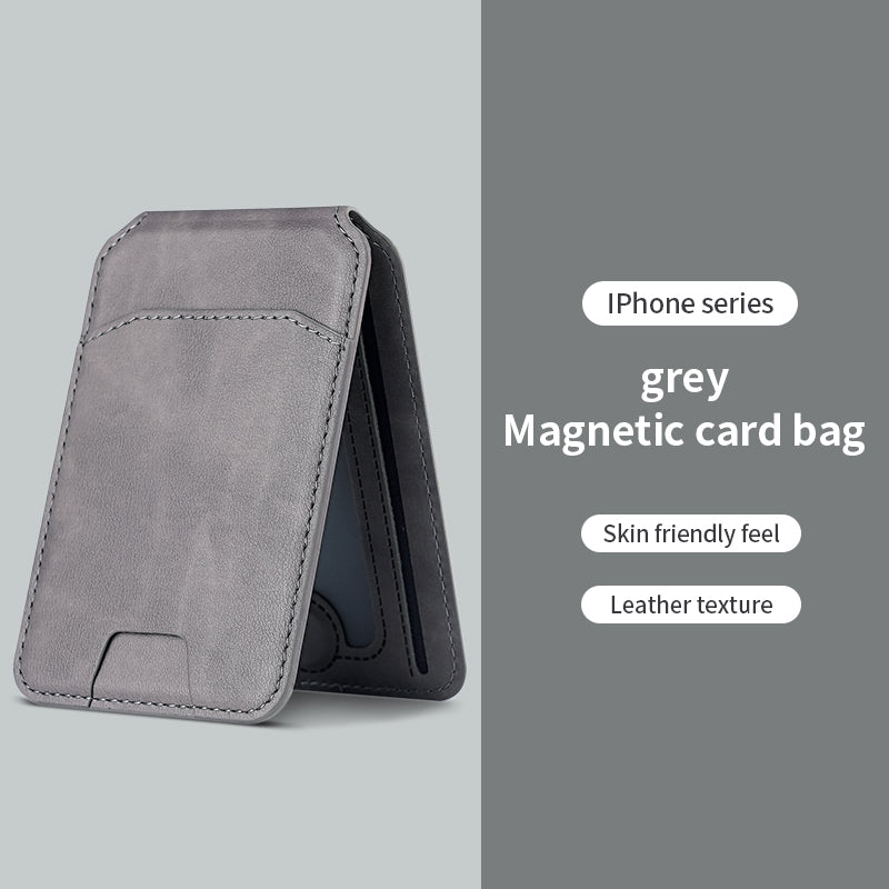MagSafe Magnetic Card Holder Phone Case – PU Leather Wallet Cover with Stand & Credit Card Pocket