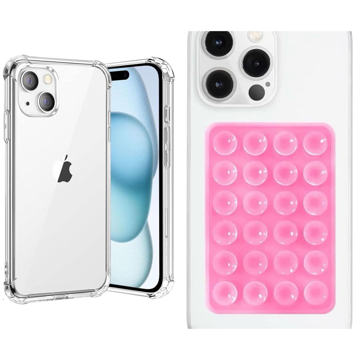 Premium Shockproof Jelly Case with Silicone Suction Pad & Phone Holder for iPhone 16 Pro Max, 16 Pro, 16, 15 Pro Max, 15 Pro, 15, 14 Pro Max, 14 Pro, 14, 13 Pro Max, 13 Pro, 13, 12 Pro Max, 12 Pro, 12, 11 Pro Max, 11 Pro, 11, XS Max, X/XS