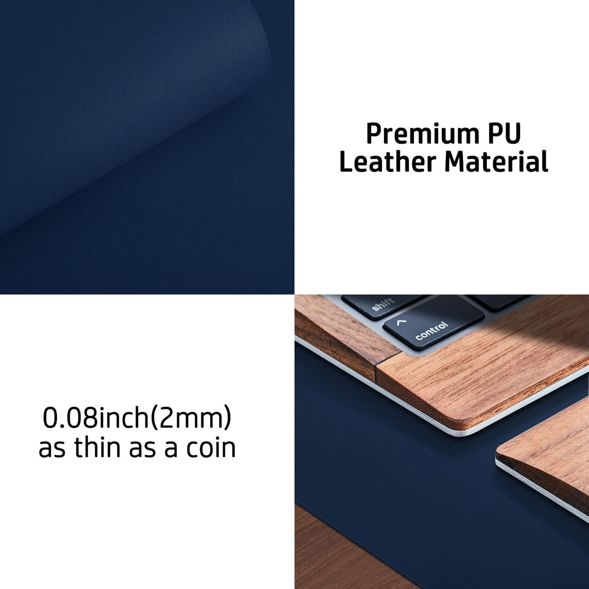 PU Leather Desk Mat Waterproof Office Table Pad for Laptop, Keyboard & Mouse