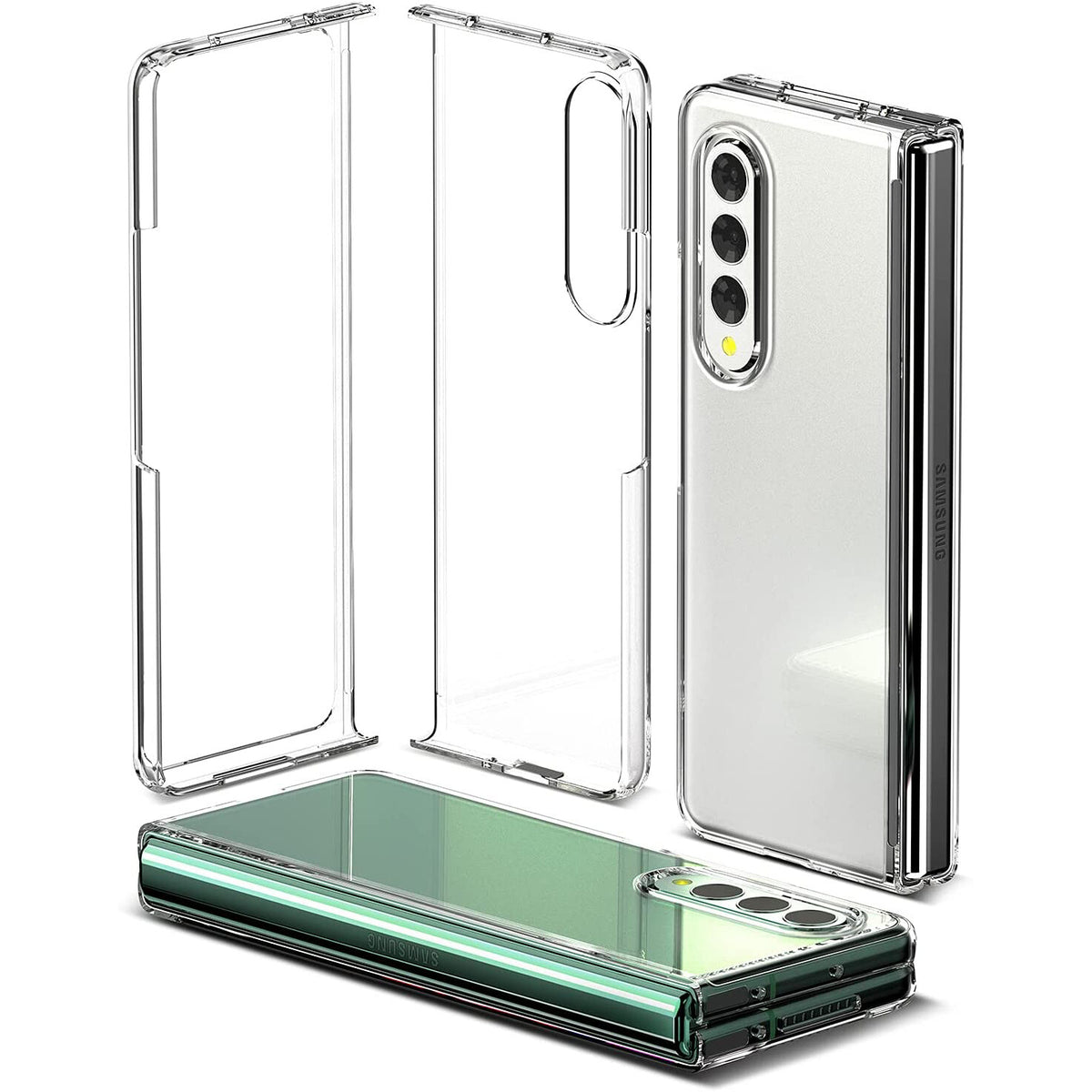 Transparent Hard PC Protective Case for Samsung Galaxy Z Fold 3 / Fold 4 / Fold 5 / Fold 6 / Fold 7 / Fold 8 / Fold 8 Ultra – Clear Shockproof Protective Phone Cover