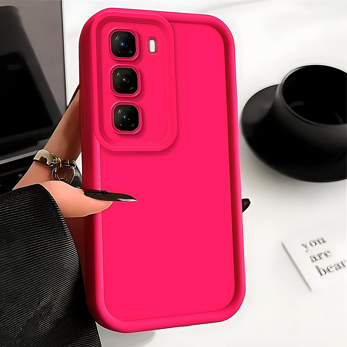 Sixonic Candy Silicone Case for Infinix Hot 60 Series – Shockproof Soft TPU Back Cover with Camera Lens Protection
