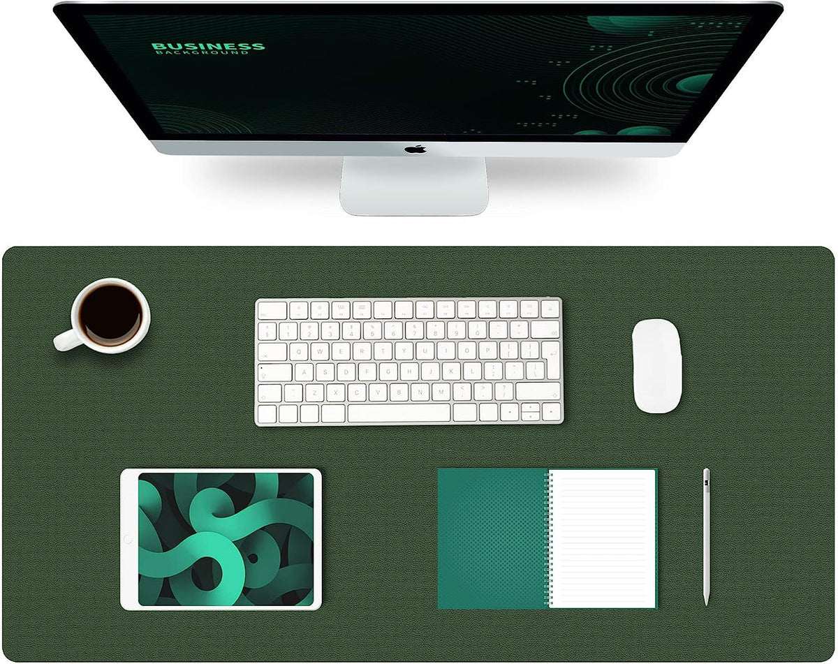 PU Leather Desk Mat Waterproof Office Table Pad for Laptop, Keyboard & Mouse