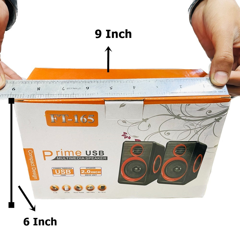 FT-165 Multimedia Computer Speakers with Heavy Bass & Subwoofer | USB Powered 3.5mm Speakers for PC, Laptop & Desktop