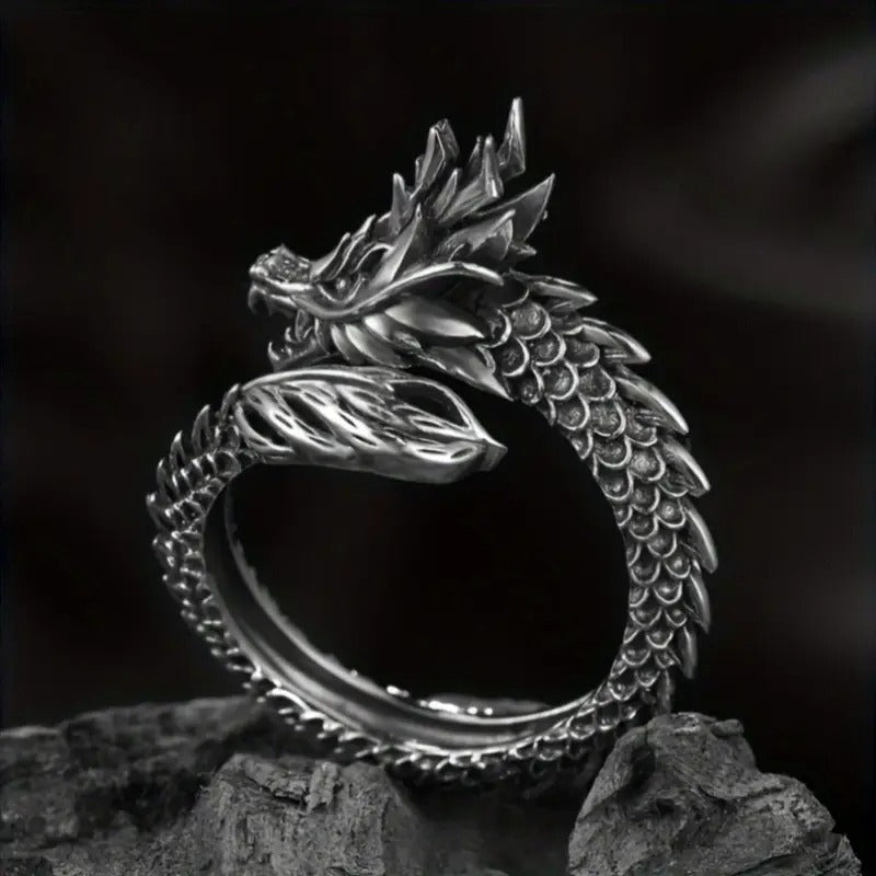 Elegant Dragon Design Alloy Ring for Men & Women – Unisex Fashion Statement Ring