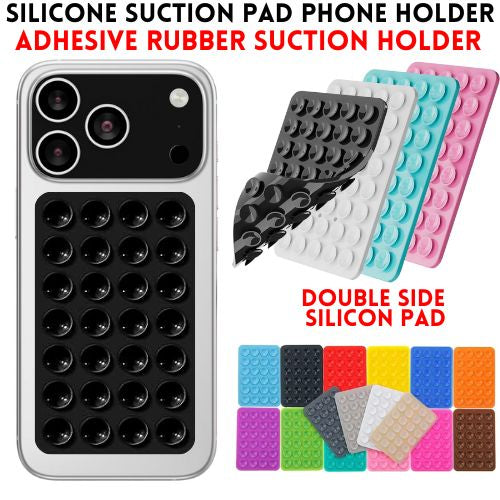Double Side Silicone Suction Pad Phone Holder Self - Adhesive Rubber Suction Holder Silicon Square Phone Case Silicon Pad For Phone - Compatible With All Mobiles & Tablets