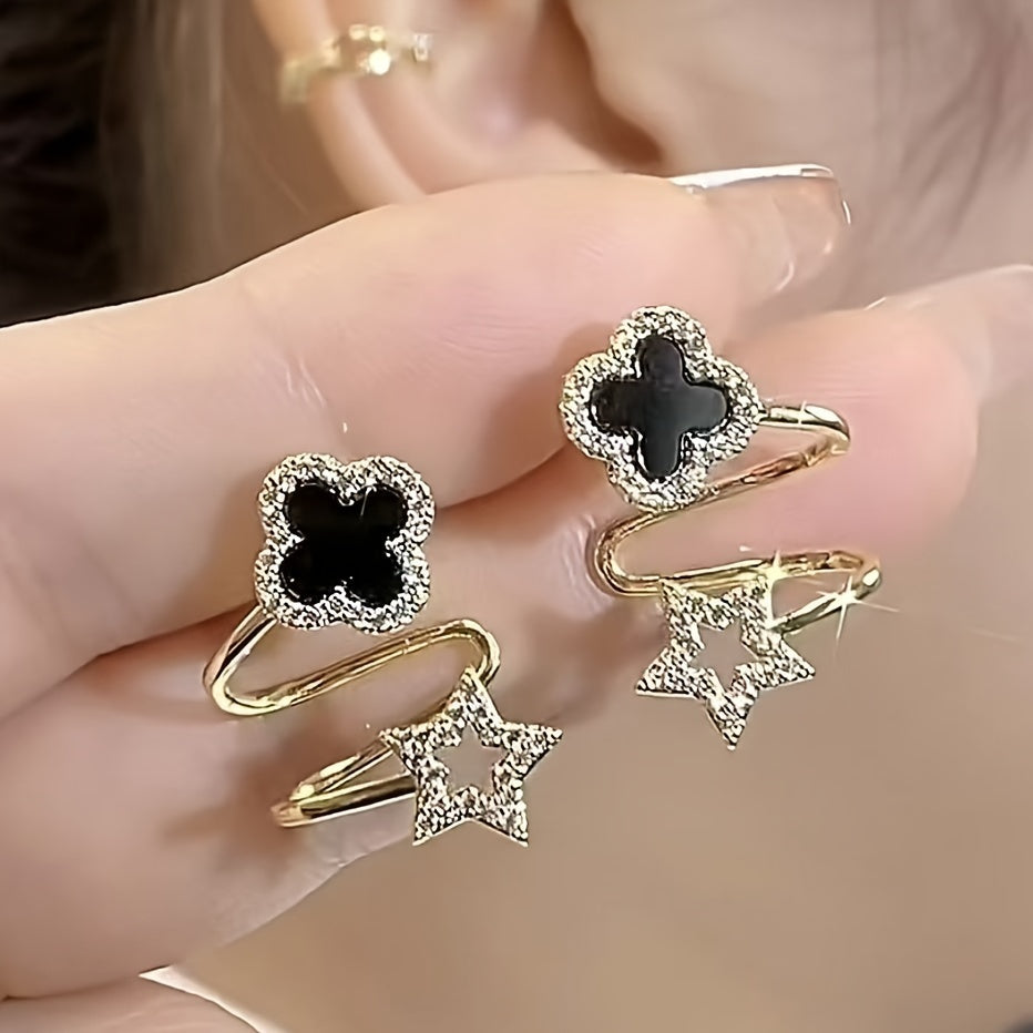 Flower Leaf Ear Cuff Clip-On Earrings for Girls & Women – Stylish Non-Piercing Jewellery