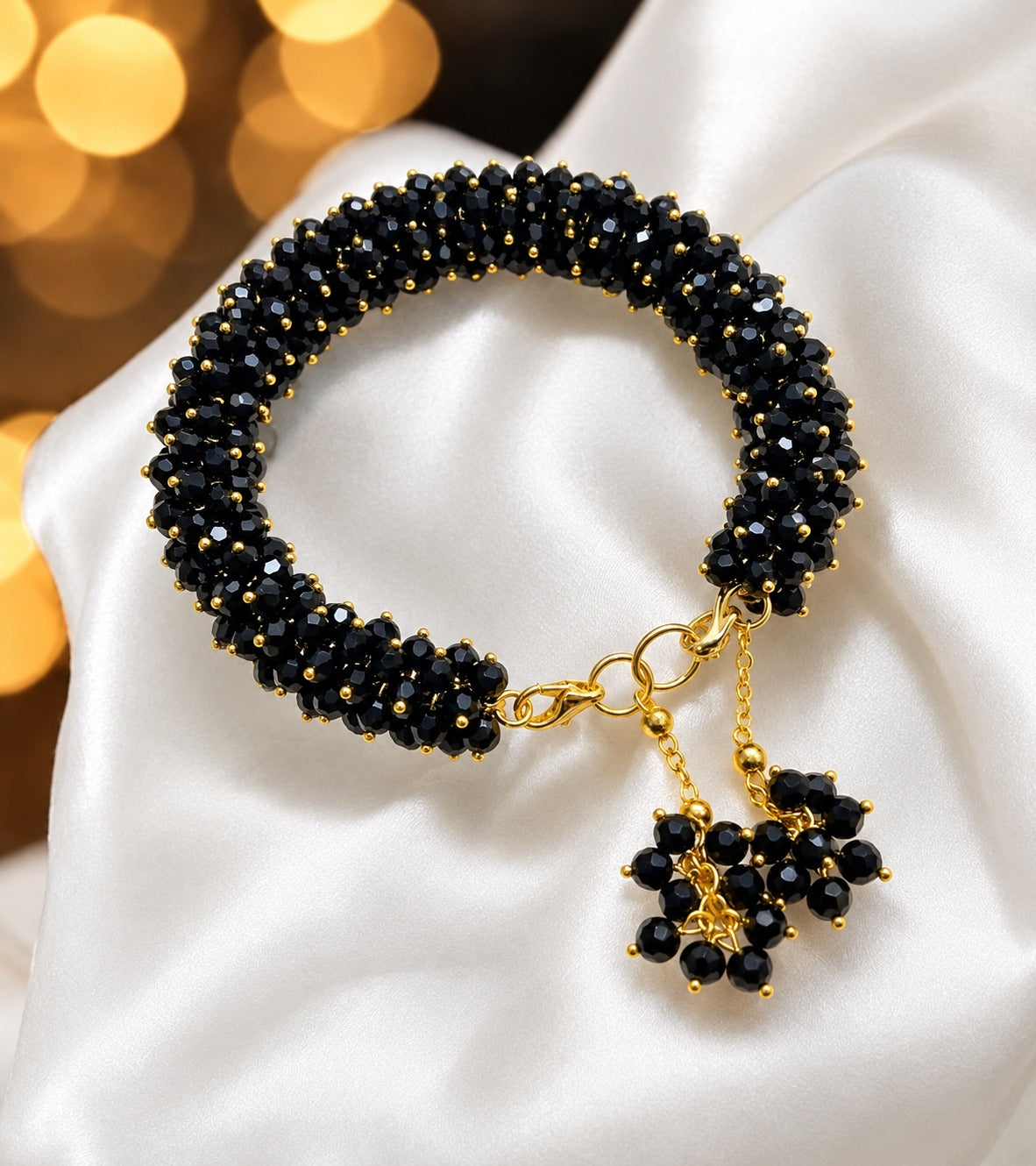 Crystal Beads Gajra Bracelet for Women & Girls | Festive Jewellery