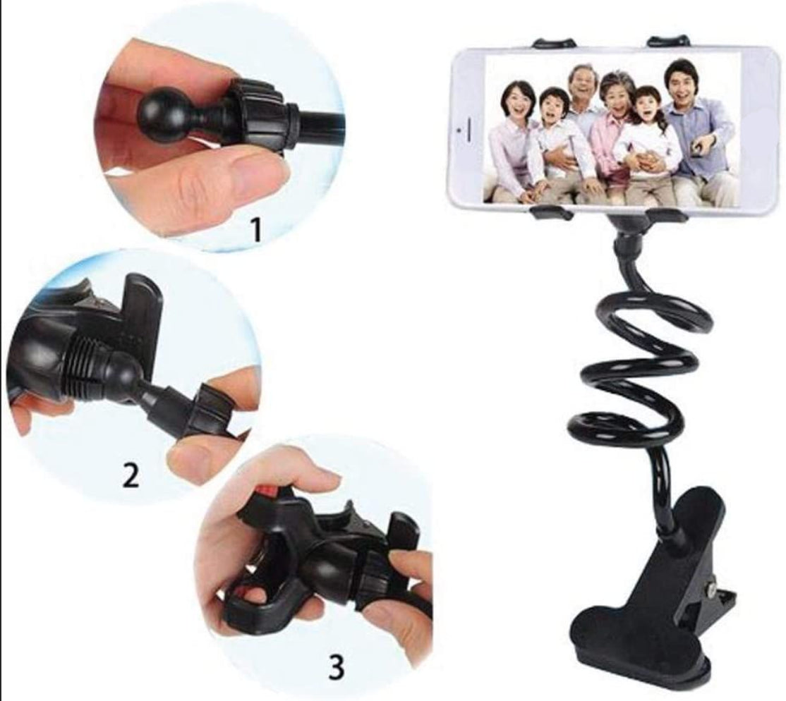 Universal Flexible Mobile Phone Holder – 360° Rotating Adjustable Smartphone Stand for Desk, Table & More