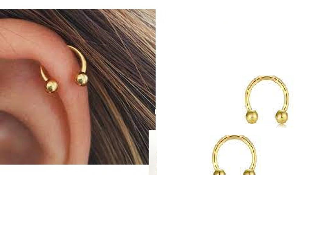 2-Piece 3mm Cartilage & Helix Stud Earrings – Minimal Ear Piercing Jewellery for Girls & Women