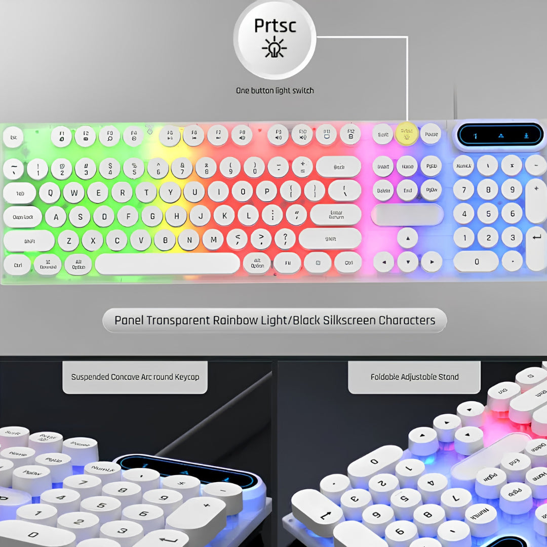 Panorama 3-in-1 RGB Gaming Combo | Backlit Keyboard, Gaming Mouse & Mouse Pad | 104-Key Wired Keyboard Set for PC & Laptop