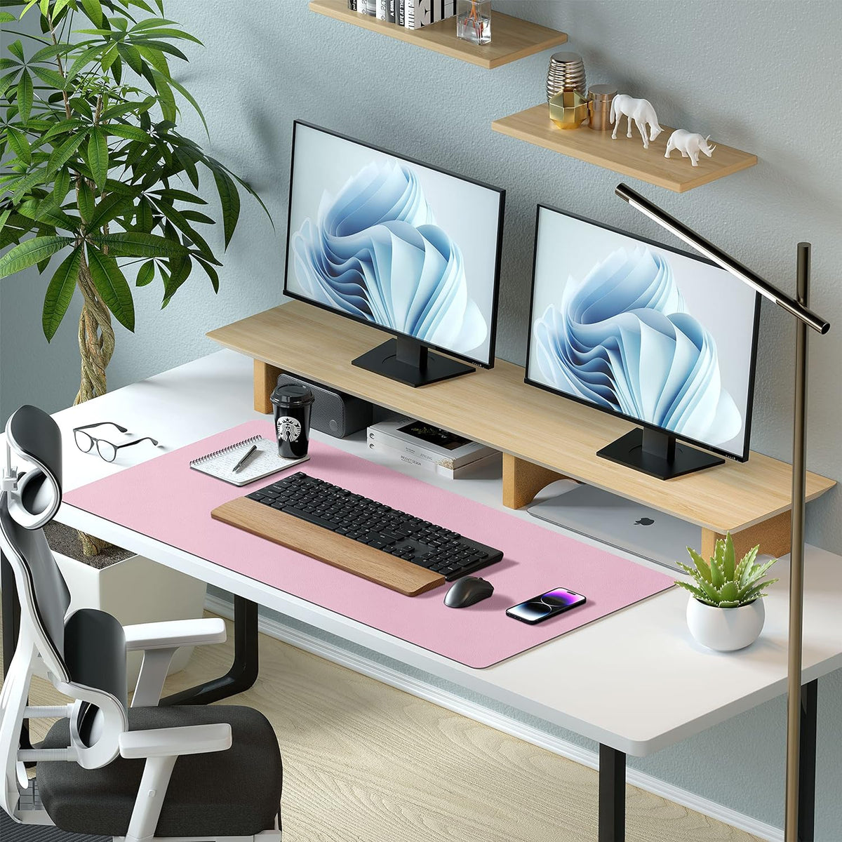 PU Leather Desk Mat Waterproof Office Table Pad for Laptop, Keyboard & Mouse