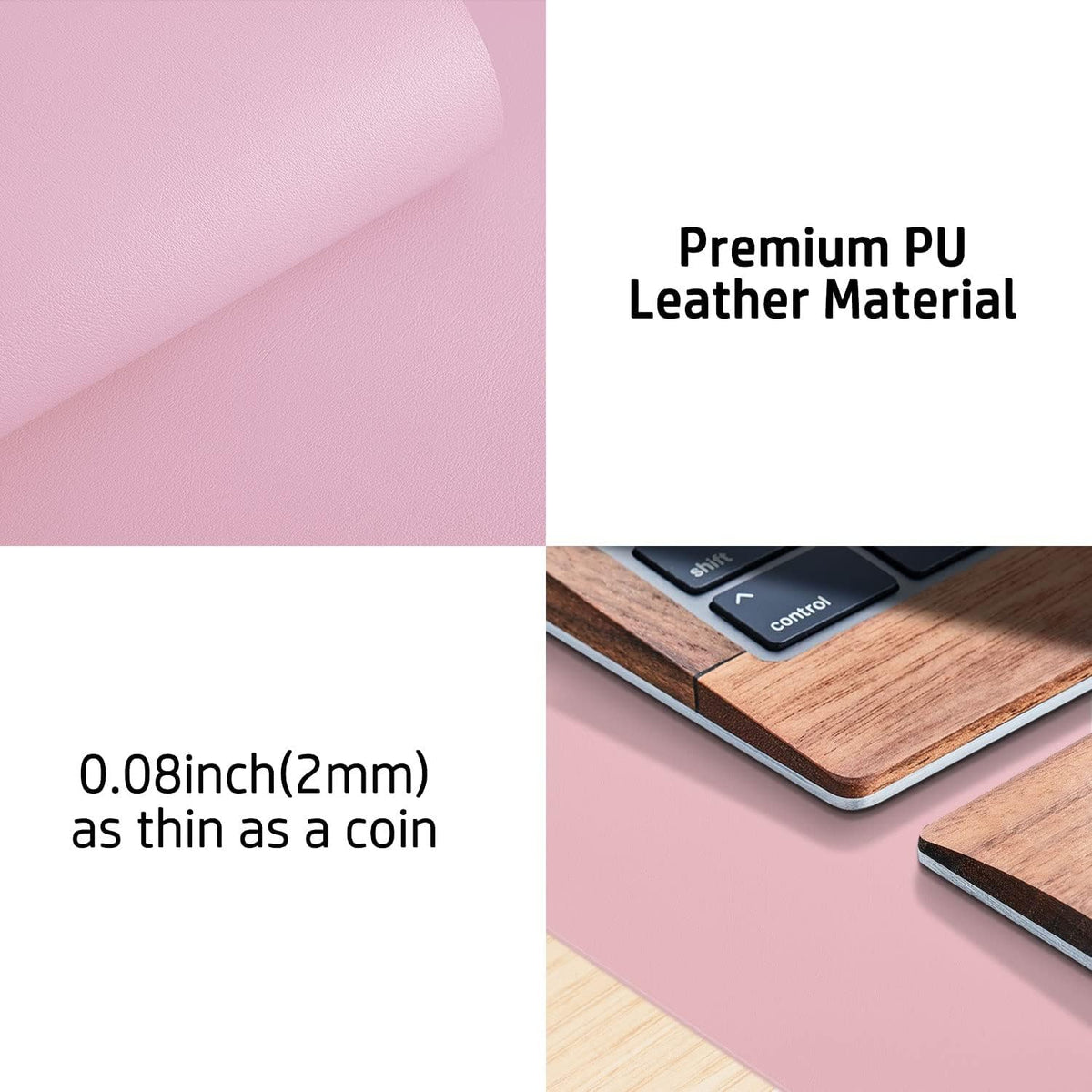 PU Leather Desk Mat Waterproof Office Table Pad for Laptop, Keyboard & Mouse