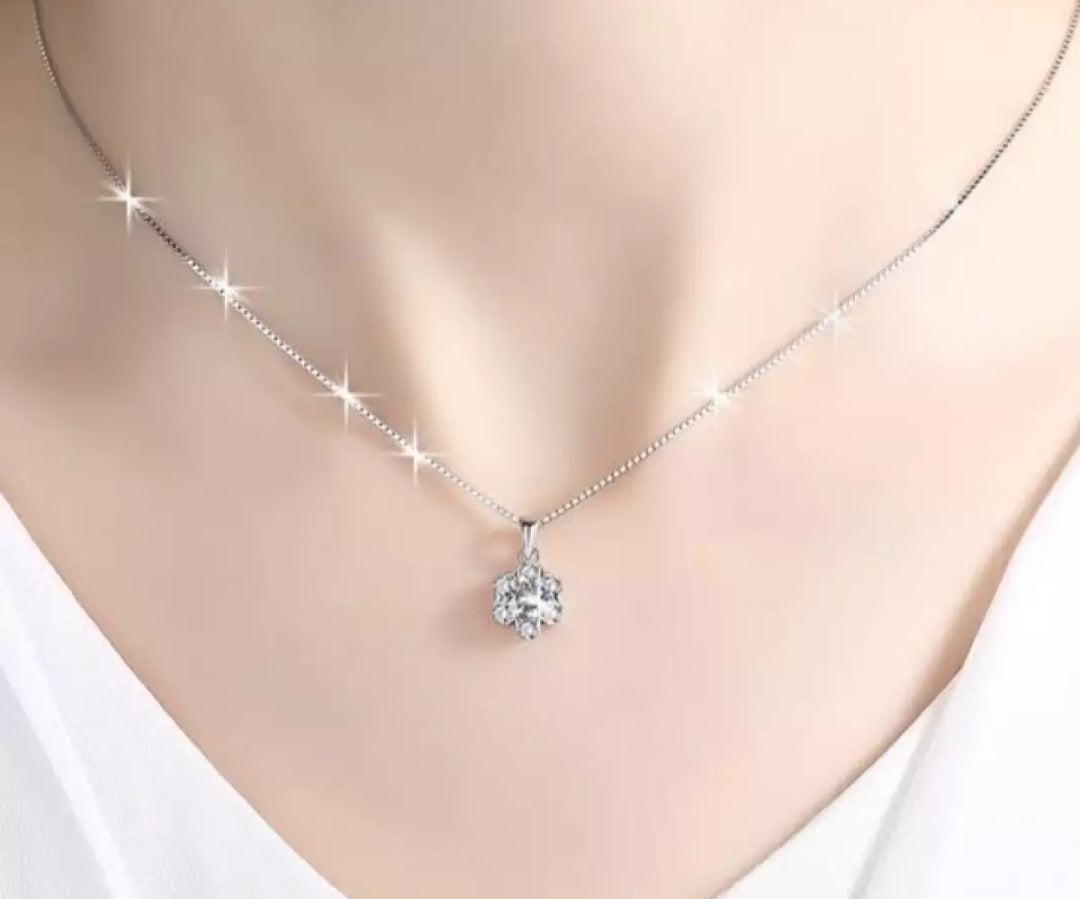 Silver Pendant Necklace with Chain for Girls & Women – Elegant Fashion Jewellery