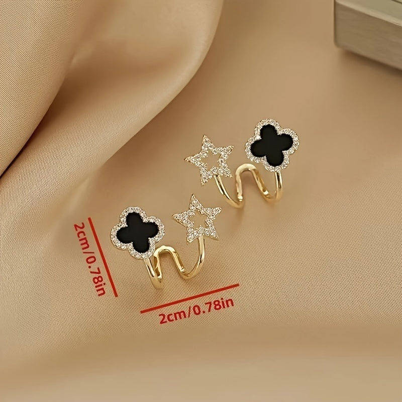 Flower Leaf Ear Cuff Clip-On Earrings for Girls & Women – Stylish Non-Piercing Jewellery