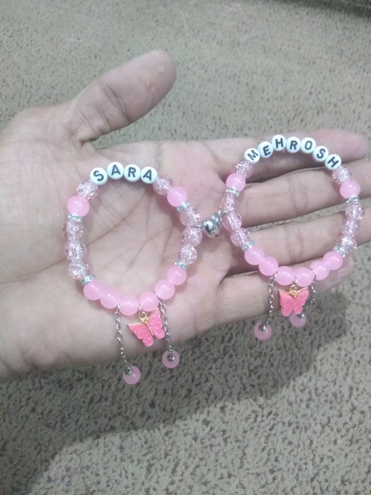 Personalized Name Beaded Bracelet for Girls – Butterfly Charm Friendship Bracelet | Custom Name Jewelry Gift