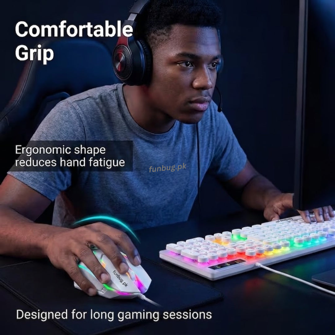 RGB Gaming Keyboard & Mouse Combo – 112-Key Wired Gaming Set with Mouse Pad
