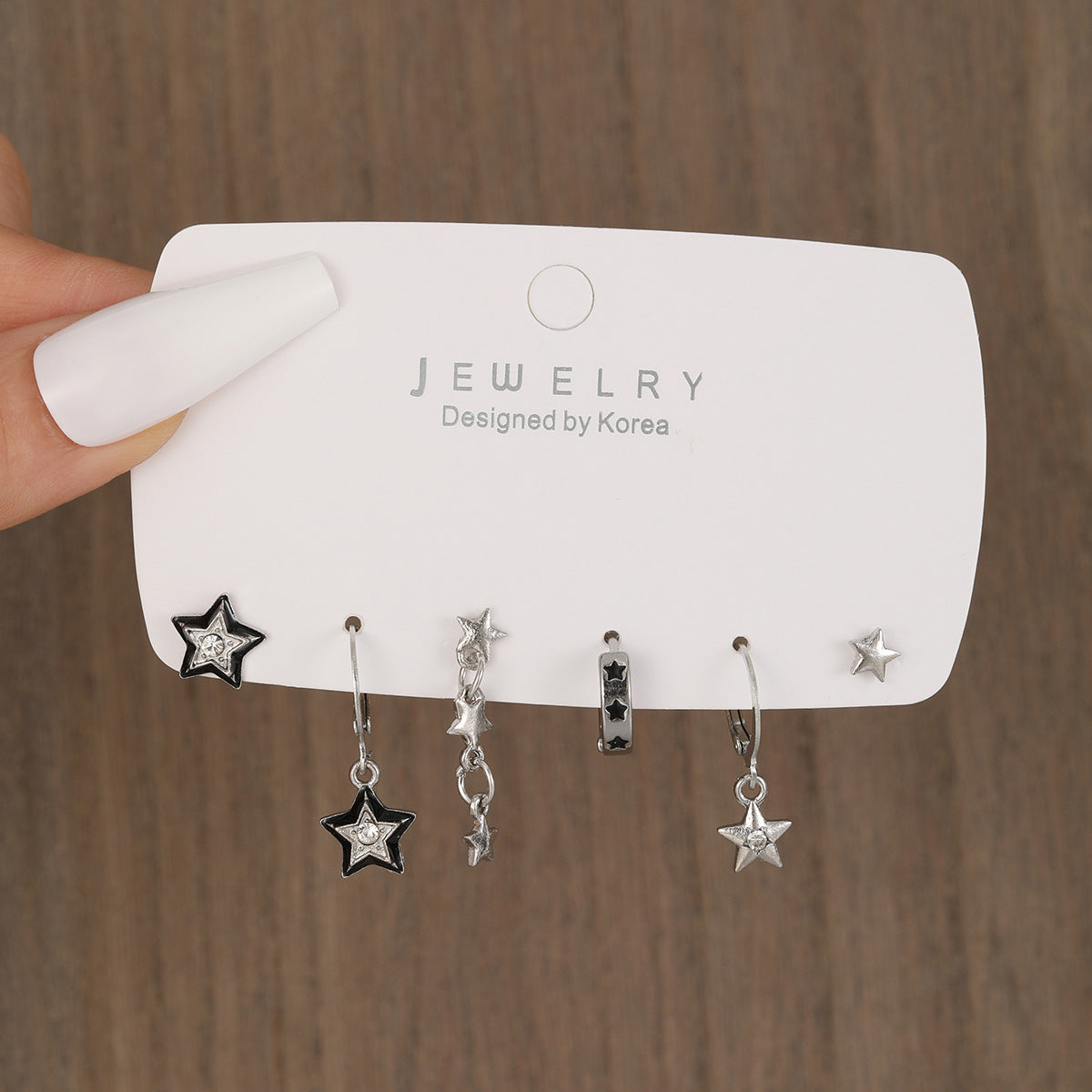 6Pcs Y2K Star Earrings Set for Women | Crystal Dangle Hoop Earrings | Goth Trendy Party Jewelry