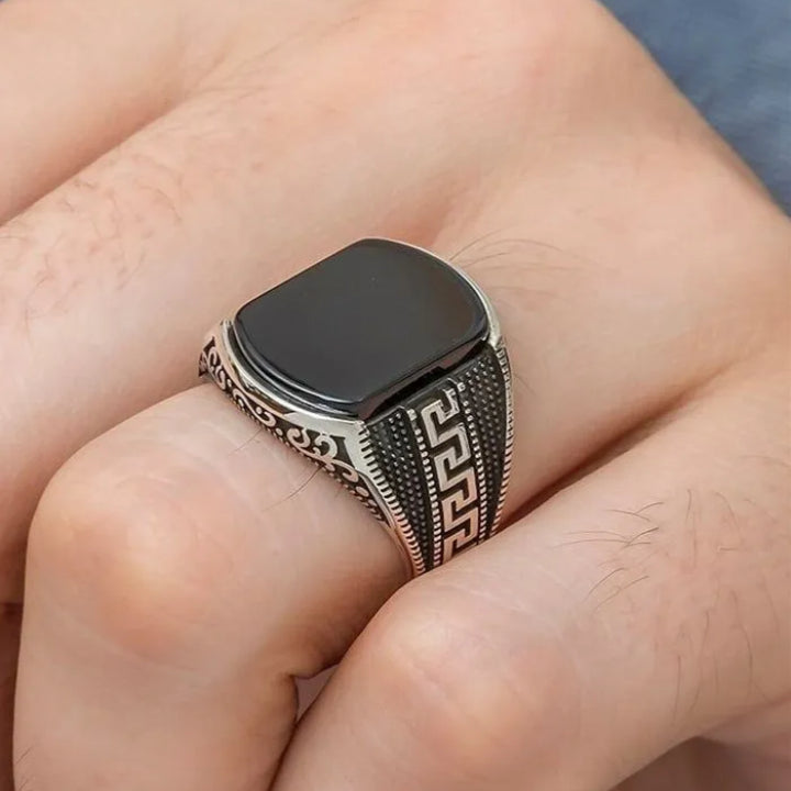Turkish Style Italian Ring for Boys & Men – Silver Versace-Inspired Fashion Ring