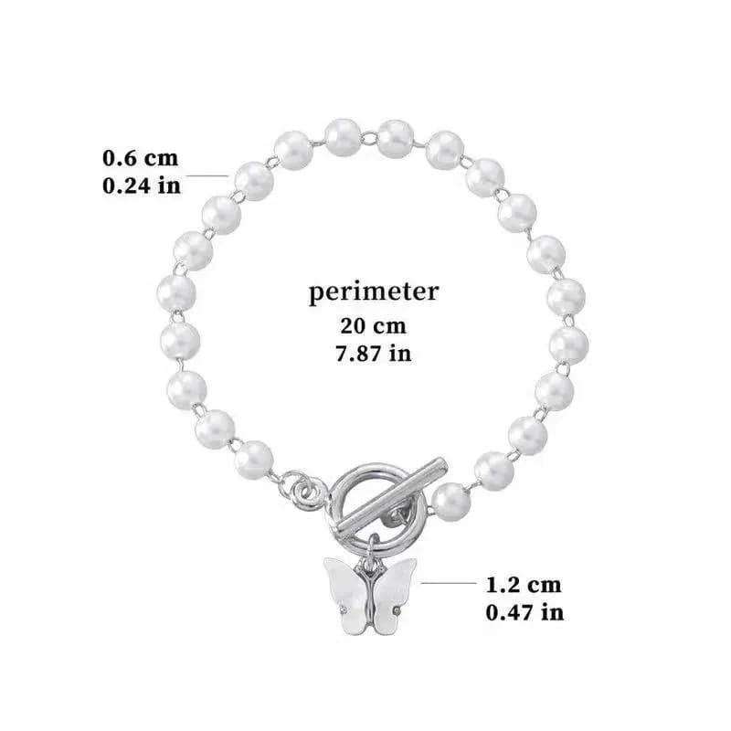 Pearl Butterfly Bracelet for Girls & Women – Korean-Style Butterfly Pendant Fashion Jewellery