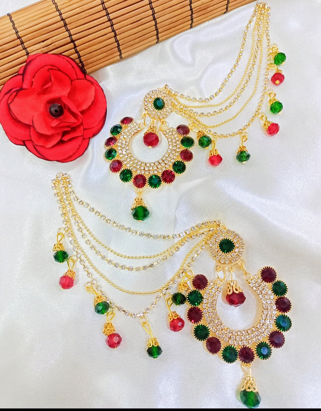 Jewellery Collection For beautyfull girls Ear Rings With Sahara Bahubali Jhumki long lasting polish with white Pearl7