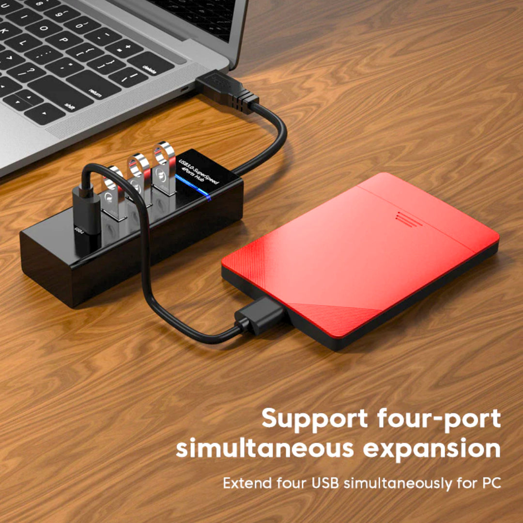 FunBug USB 3.0 Hub 4 Port & 7 Port | High-Speed Multi USB Splitter Adapter | USB Extension for PC, Laptop, Gaming, Keyboard & Mouse