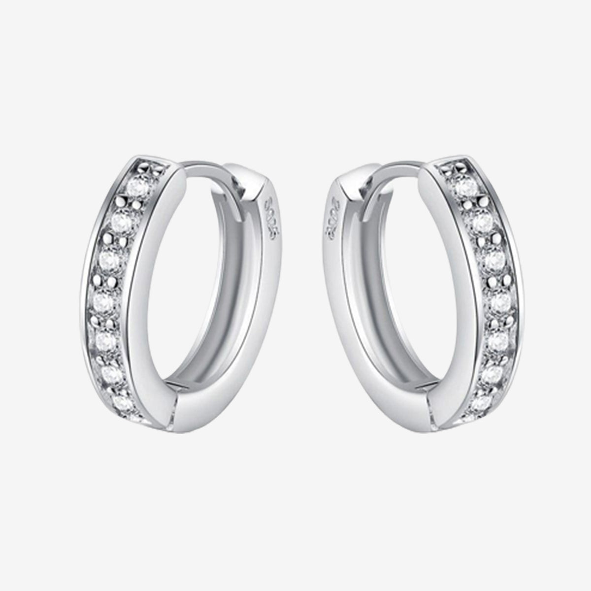 S925 Sterling Silver Huggie Hoop Earrings – Crystal Zirconia Small Hoops for Women & Girls
