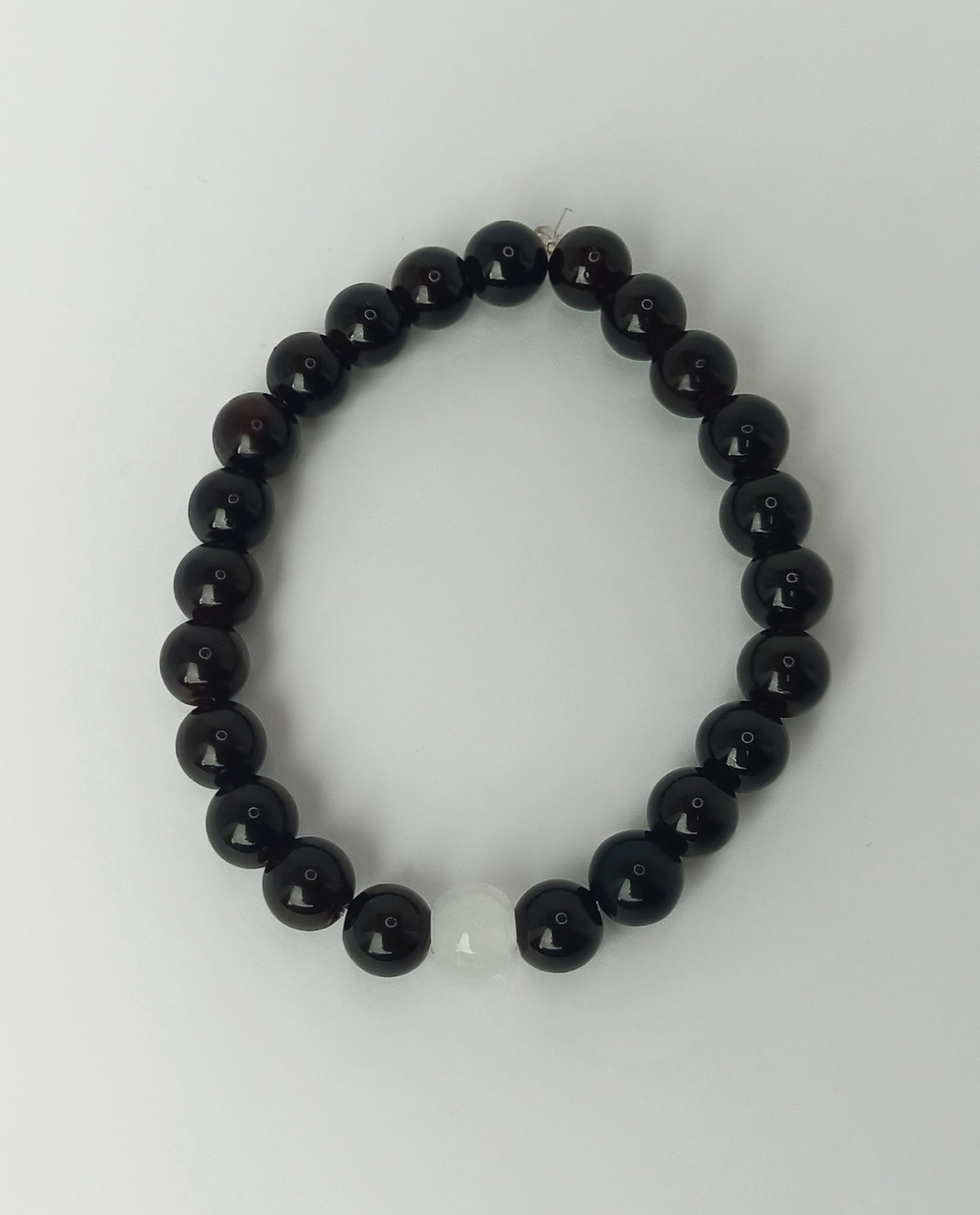 Matching Couple Bracelet Set – Black & White 8mm Beaded Bracelets for Partners | Handmade Stretch Bracelets