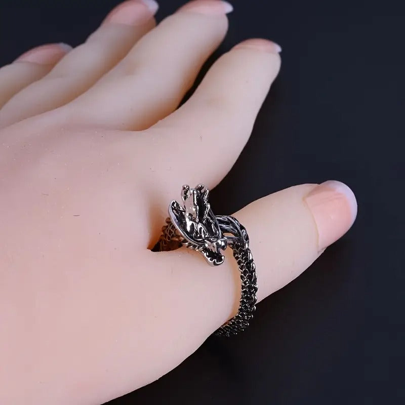 Elegant Dragon Design Alloy Ring for Men & Women – Unisex Fashion Statement Ring