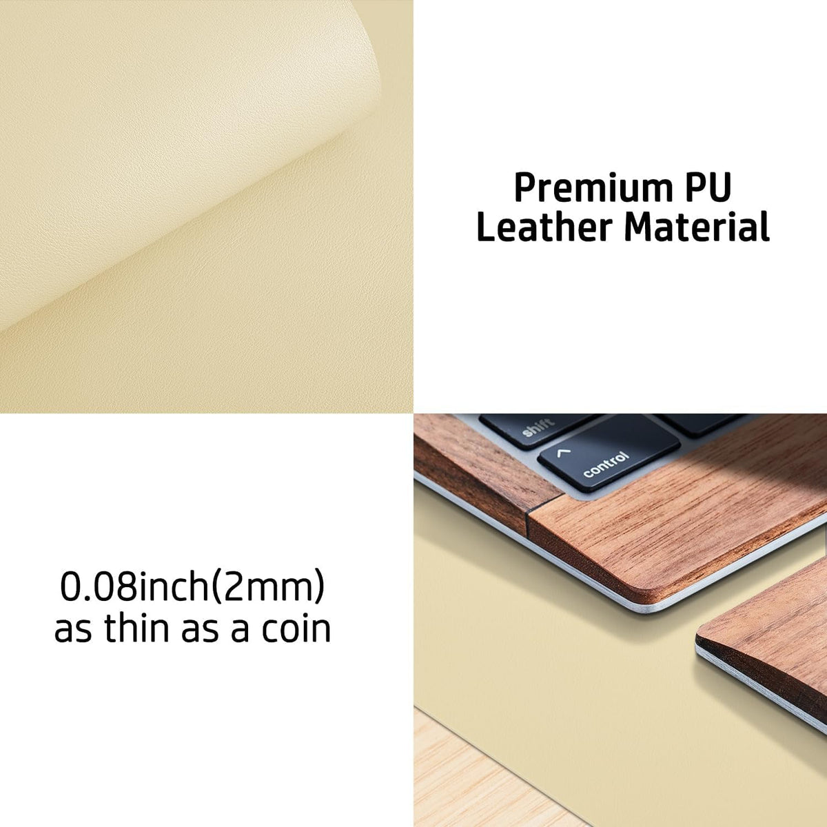 PU Leather Desk Mat Waterproof Office Table Pad for Laptop, Keyboard & Mouse