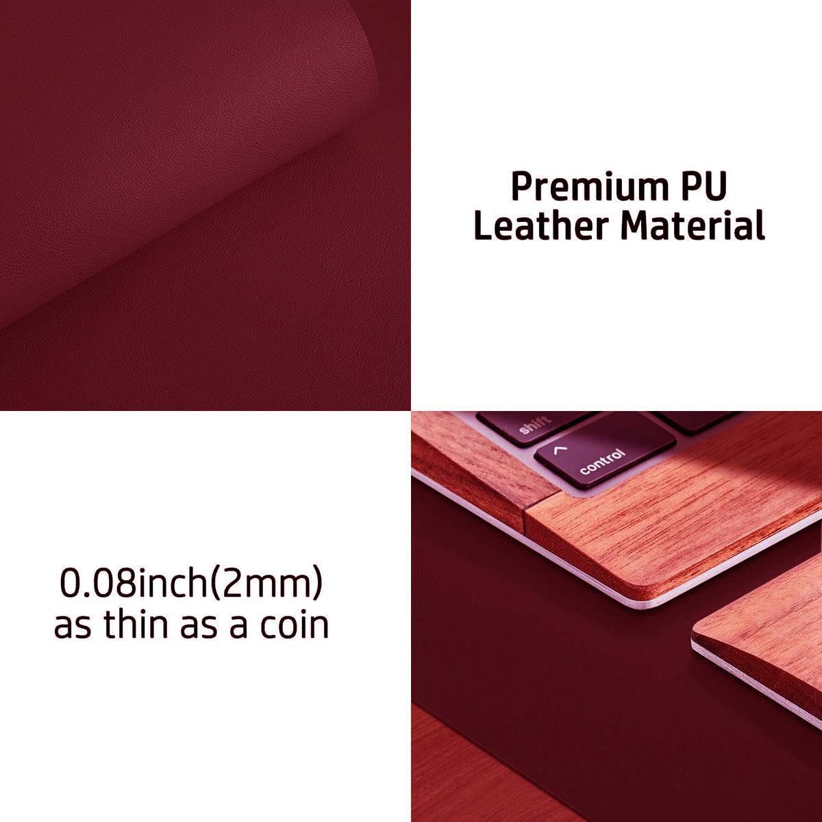 PU Leather Desk Mat Waterproof Office Table Pad for Laptop, Keyboard & Mouse